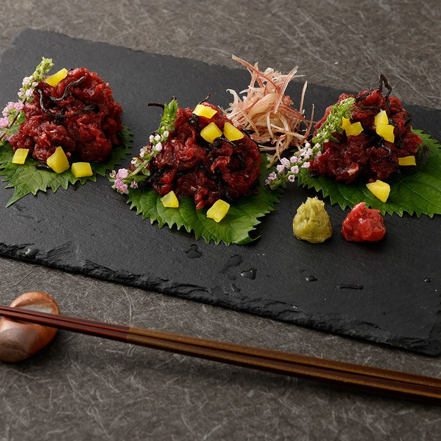 国産 赤身ユッケ（馬肉 ユッケ 線切り） 50g（軽種）熊本直送 | 菅乃屋